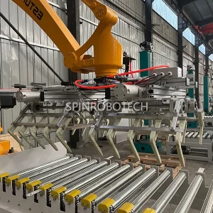 ESTUN Robotic Arm Palletizer, equipped with Customized Gripper for Dual-pick Dual-Place, 4-Axis Articulated Palletizing Robot with CE certification