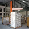 Bag Palletizing Robot, Customized Column Rotary Palletizing Robot with Customized Gripper for 30KG Bagged Hydrated Lime Powder, Automatic Dual-station Column Palletizing Machine with CE Certification. SPIN’s Rotary Column Palletizer: Dual-station, continuous operation, no speed loss.