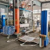Single Column Palletizing Robot, Dual‑station Palletizing Robot Equipped with Wrapping Machine, Dual‑lane Palletizing Cell with Two Pallet Stations for 25KG 30KG Bagged Products, can be CE certificated