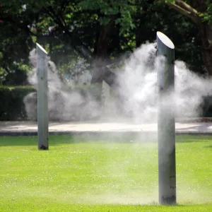 Industrial Humidifiers in Urban Greening, Customized Outdoor Water Misting Maker Humidifier Control System with CE certificate, for Fogging, Cooling, Moisturizing, Dust Suppression, Static Elimination, Mosquito Repellent, Sanitization