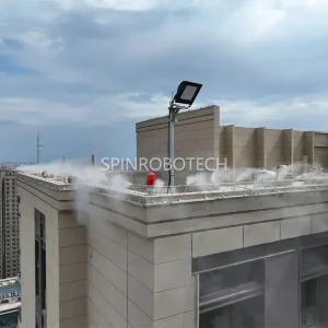 High-rise Building Cooling Misting System, Outdoor Water Misting Maker Humidifier Control System with CE certificate, for Fogging, Cooling, Moisturizing, Dust Suppression, Static Elimination, Mosquito Repellent, Sanitization
