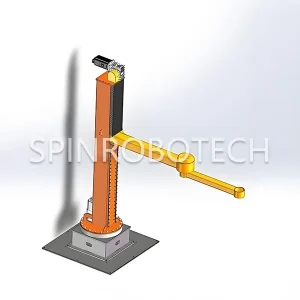 Crank Arm Column Palletizer, Customized 2-Axis Rotary Column Palletizing Machine, Automatic Dual-position Column Rotating Palletizing Robot, with CE certification. SPIN’s Rotary Column Palletizer: Dual-station, continuous operation, no speed loss.