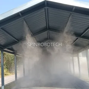 Mist Cooling Machine for Sunshade Awnings, Outdoor Water Humidifier Misting System with CE certification, for Fogging, Cooling, Moisturizing, Dust Suppression, Static Elimination, Mosquito Repellent, Sanitization