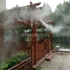 Pavilion Outdoor Cooling Misting System, Customized Outdoor Water Misting Maker Humidifier Control System with CE certificate, for Fogging, Cooling, Moisturizing, Dust Suppression, Static Elimination, Mosquito Repellent, Sanitization