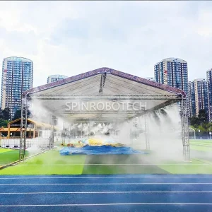 Mist Cooling System in Playground, Customized Outdoor Water Misting Maker Humidifier Control System with CE certificate, for Fogging, Cooling, Moisturizing, Dust Suppression, Static Elimination, Mosquito Repellent, Sanitization