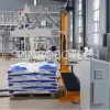 Heavy-Duty Cartesian Palletizing Robot for 25KG Bags of Degreasing Powder, Low-Price Industrial XYZ Palletizing Machine with CE Certification. SPIN's Cartesian XYZ palletizer: Compact, easy to install, high safety, and low initial cost.